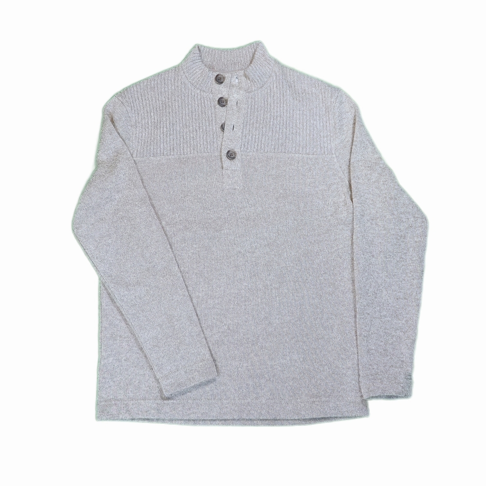 Aspen Waffle Knit Henley Men's Sweater Size M‎